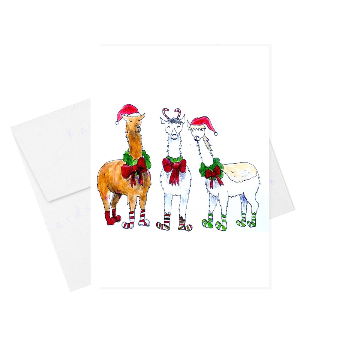 Christmas Llamas - Greeting Card