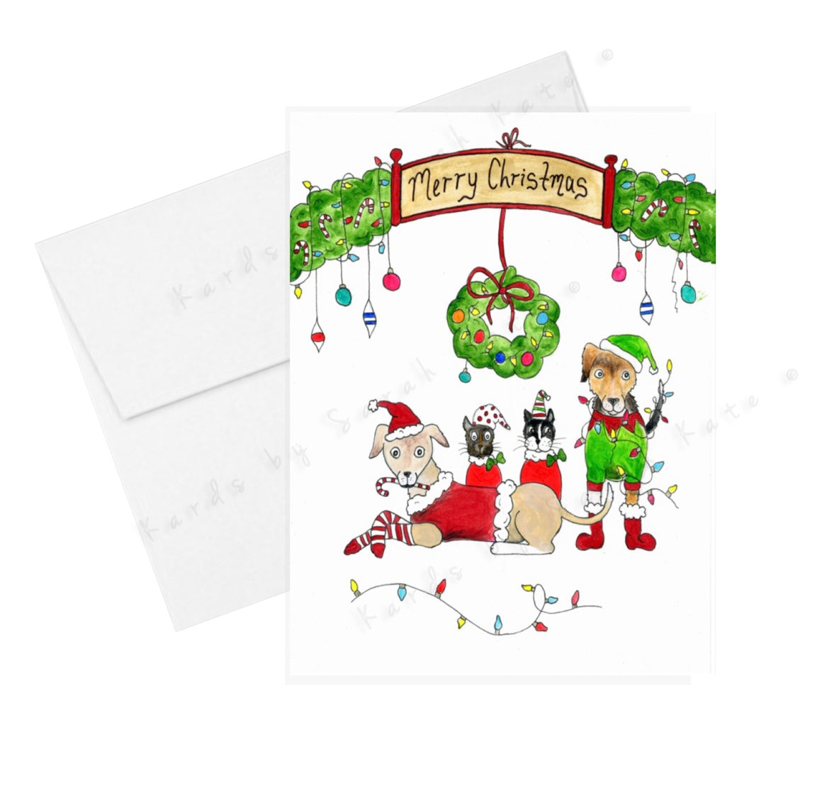 Holiday Pets - Greeting Card