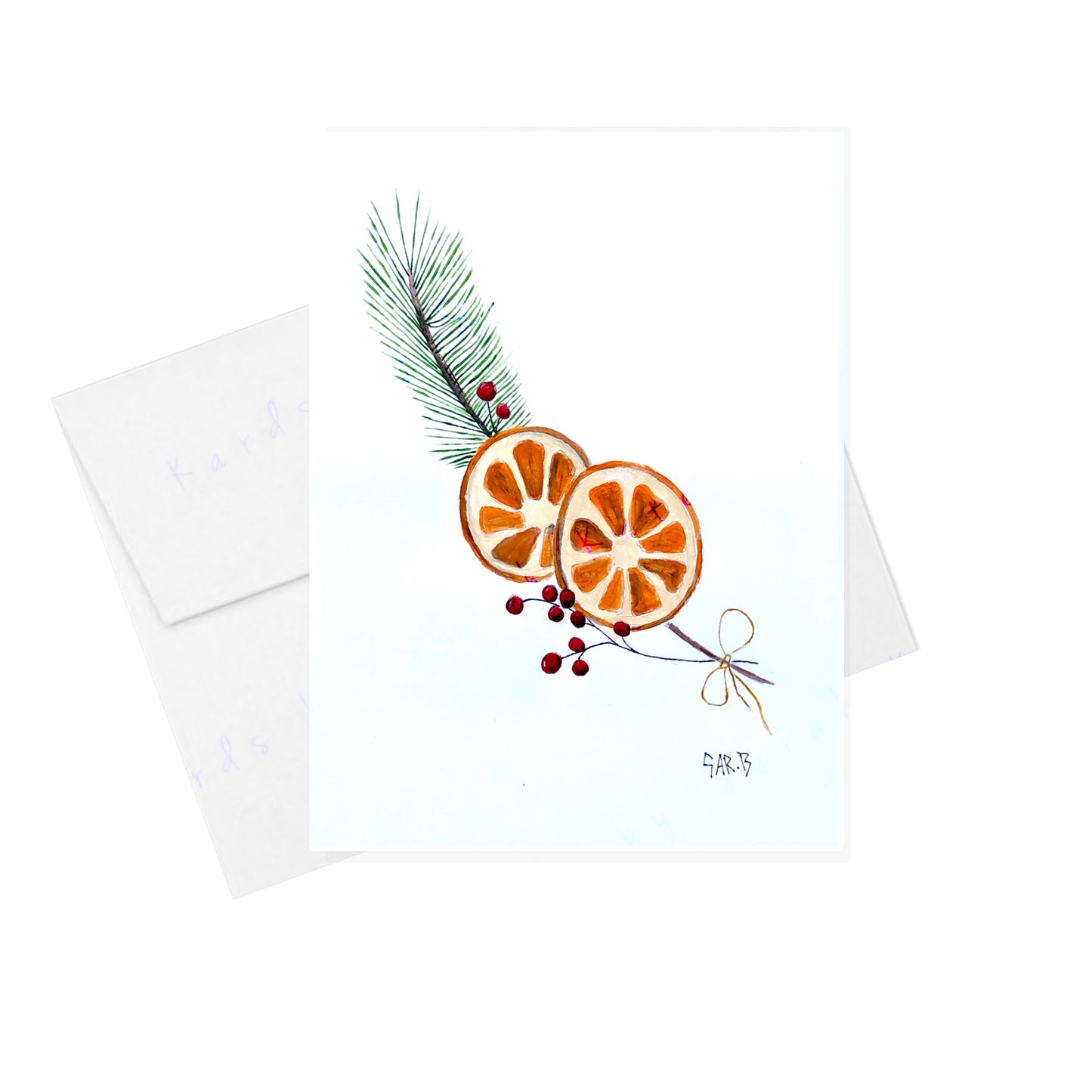 Holiday Oranges - Greeting Card