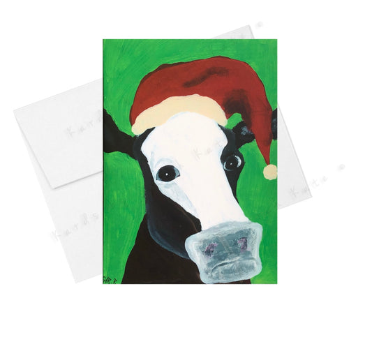 Christmas Cow - Greeting Card