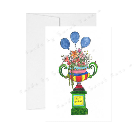 Happy Birthday Flower Planter - Greeting Card