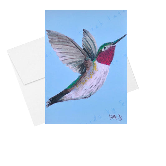 Hummingbird Blue - Greeting Card