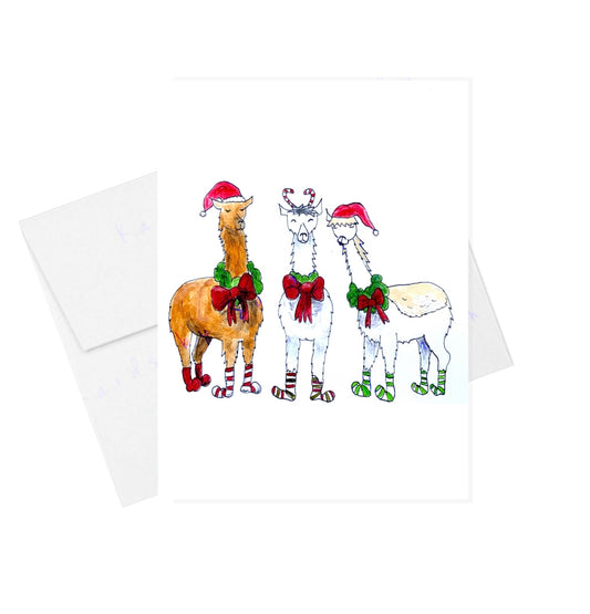 Christmas Llamas - Greeting Card