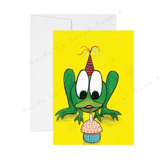Hoppy Birthday Frog - Greeting Card