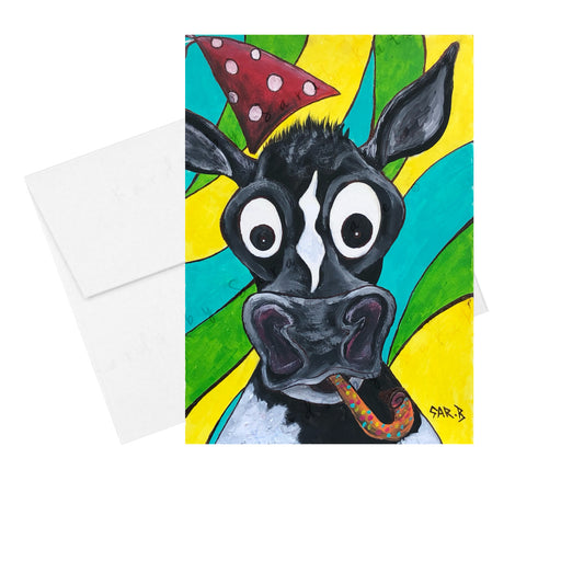Birthday Cow - Greeting Card