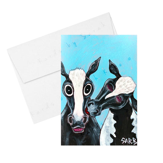 Kissing Cows - Greeting Card