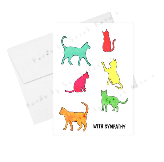 "With Sympathy" - Cat Card