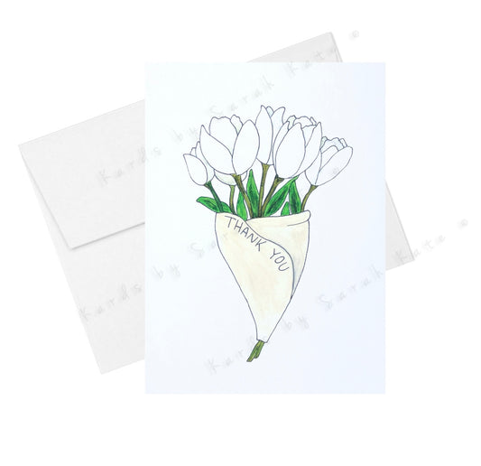 Thank You Tulip Bouquet - Greeting Card