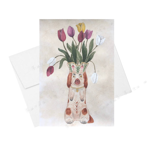 Vintage Collection Dog Vase Card