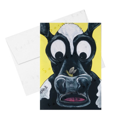 Surprise! Cow - Greeting Card