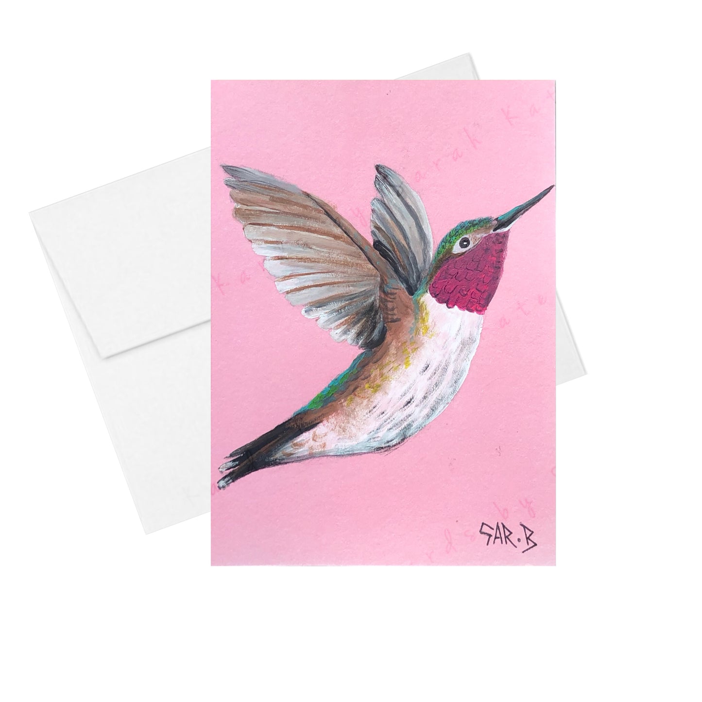 Hummingbird Pink - Single Card