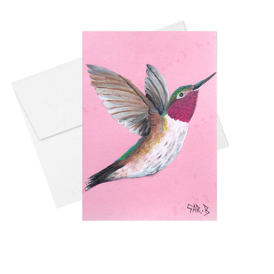 Hummingbird Pink - Greeting Card