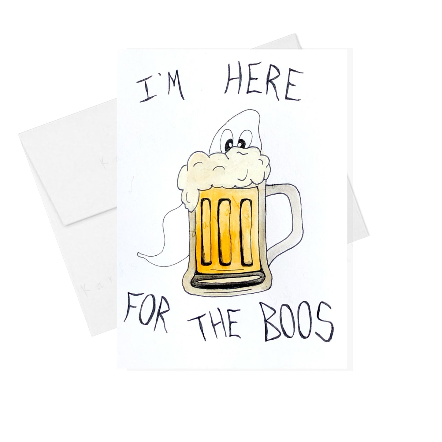 Here for the Boos Halloween - Greeting Card