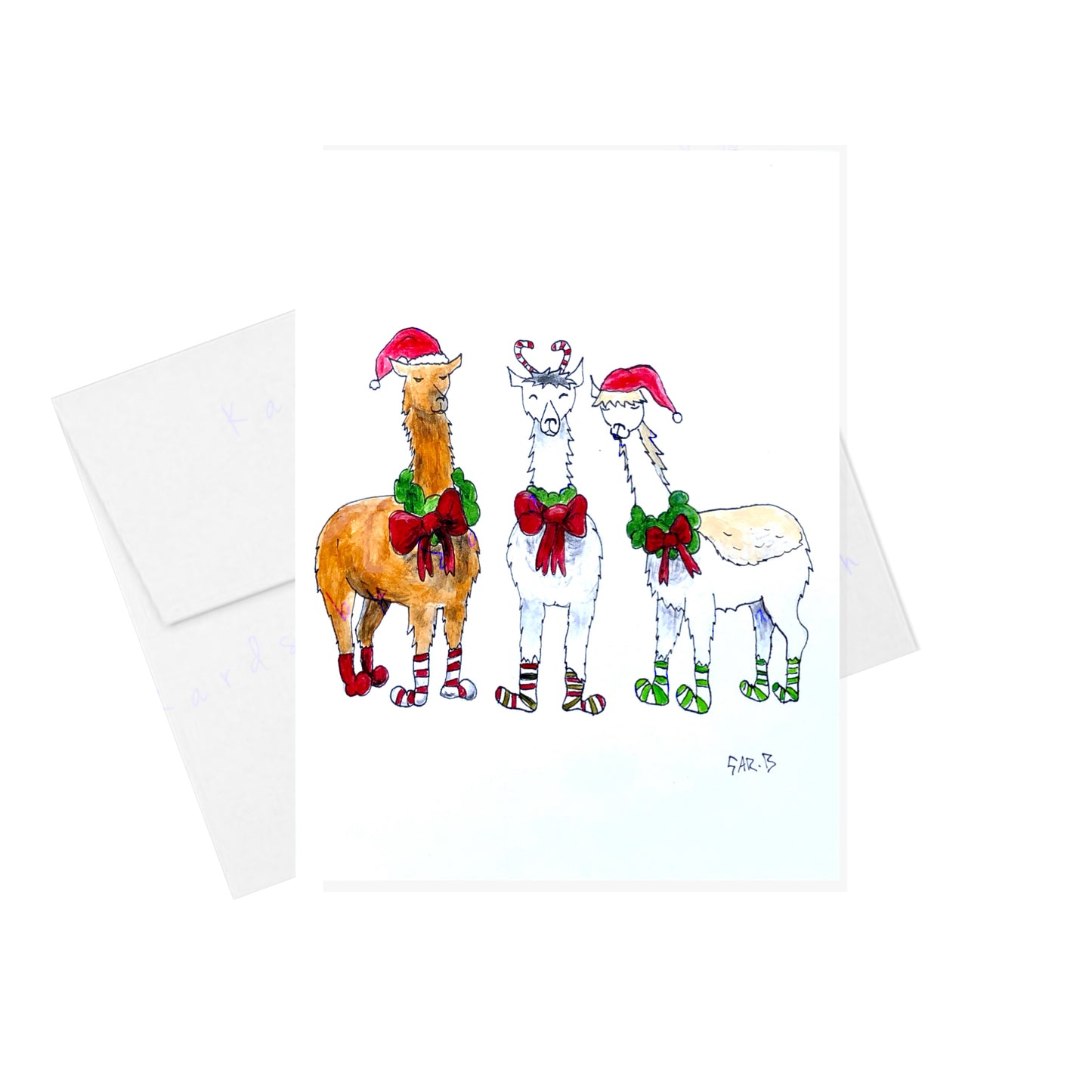 Christmas Llamas - Greeting Card