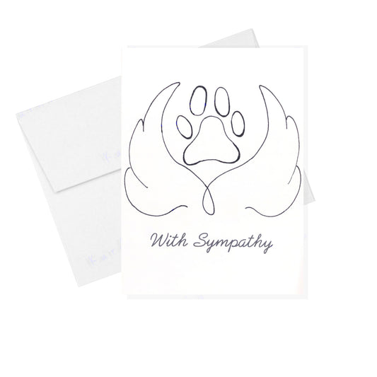 "With Sympathy" - Angel Pawprint Card